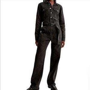 Black denim jumpsuit